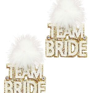 Fur & Glitter TEAM BRIDE Earrings